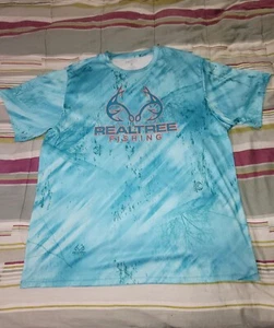 Realtree Fishing shirt Mens XXLarge Athletic shirt activewear Aqua short sleeve - Picture 1 of 7