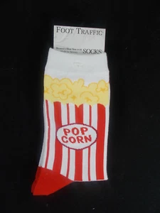 Foot Traffic Women's Casual Socks Popcorn - Gift? Movies Film - Picture 1 of 2