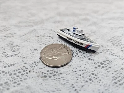 Micro Machines Coast Guard Boat Ship White Gray Black - Image 1 of 4