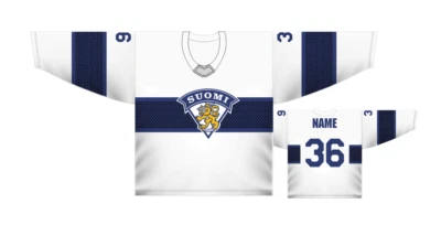 Team Finland Suomi White Ice Hockey Jersey Custom Name and Number - Image 1 of 4