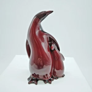 RARE Vintage Royal Doulton Flambe King Penguin and Chick - Excellent Condition - Picture 1 of 24
