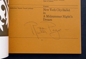 Ballerina RUTH PAGE Signed Autograph on 1967 NEW YORK CITY BALLET Program - Picture 1 of 4