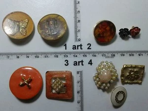 1 lotto bottoni gioiello strass smalti perle vetro buttons boutons vintage g12 - Picture 1 of 1