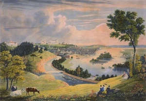 Tarjetas de notas de Richmond, Virginia 1839 grabado de pintura de George Cooke - Imagen 1 de 2