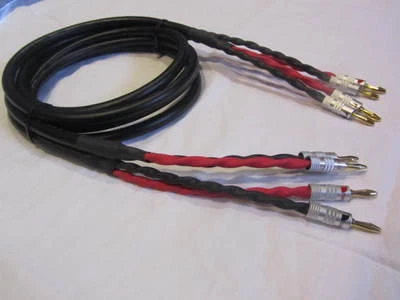 CANARE CUSTOM BY DC Canare 4S11 Star Quad 11 AWG Wire Speaker Cable 2 to 2 Banana 1 Pair, 25 Ft.