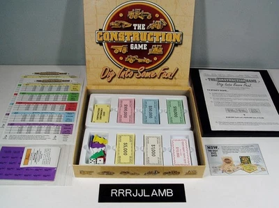 THE CONSTRUCTION GAME Heavy Equipment Excavator Dozer Grader Backhoe BOARD GAME - Image 1 of 4
