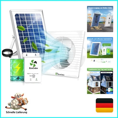 Solar Ventilator Outdoor mit Solar Powerbank,  Solar Lüfter mit Solarpanel 12... - Bild 1 von 4