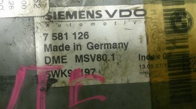 Unidad de control del motor BMW 328i; X3 2007-2008 3,0 L ECU ECM módulo 7 581 126 7581126 Foto 1 de 4