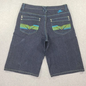 Pantalones Cortos De Colección Jinzu Azul Denim Etiqueta 36W Ajuste 35W Color Puntada Bolsillos Sueltos Anchos Y2K - Imagen 1 de 22