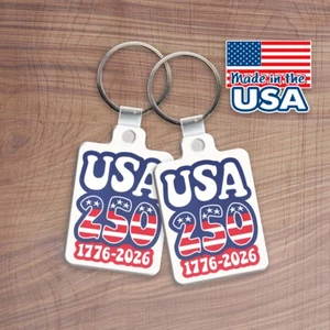 2 Keytags - USA 250 - America Semiquincentennial 1776-2026 keychain keyring - Picture 1 of 3