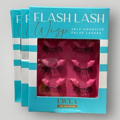 LWYA by Kim Gravel Flash Lash Self-Adhesive Lash Trio 002 WISP 3 PACKS - Image 1 of 3