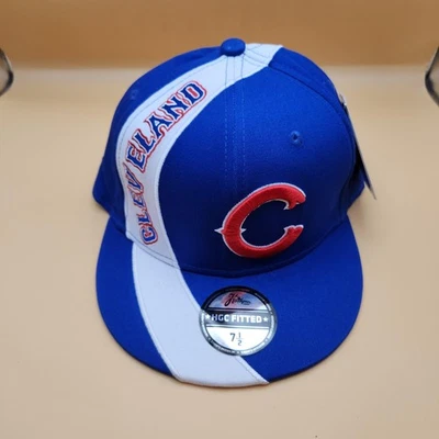 Gorra de béisbol Cleveland Cubs ajustada para hombre 7 1/2 azul real blanco retro Foto 1 de 4