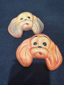 Placas de pared de tiza con cabezas de perro Cocker Spaniel años 50 Miller Studios - Imagen 1 de 4