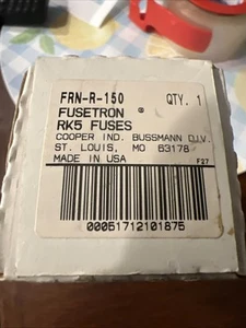 NEW BUSSMANN 150 AMP FUSETRON FUSE CLASS RK5 250 VAC FRN-R-150 - Picture 1 of 3