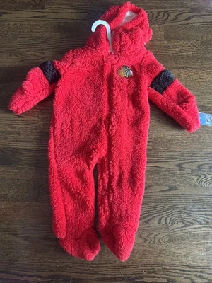 NHL Chicago Blackhawks Baby Boys Sherpa Sleeper, 18 Months - Image 1 of 4