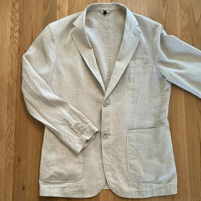 Chaqueta de Lino MUJI Para Hombre S Natural Beige Avena 100% Lino Informal Sin Estructura Foto 1 de 4