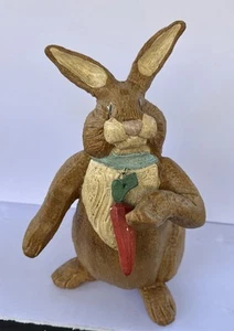 House Of Hatten Large Rabbit With Carrot Folk Art Figurine 11.25" - Picture 1 of 21