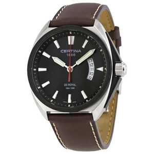 Reloj de cuero marrón Certina DS Royal esfera negra para hombre C010.410.16.051.00 - Imagen 1 de 3