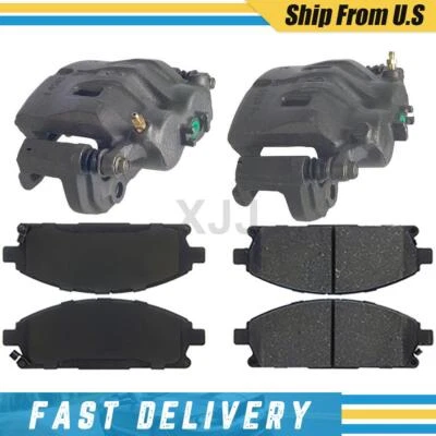 For 1999-1999 Nissan Pathfinder Front Left + Right Brake Calipers & Ceramic Pads - Image 1 of 4