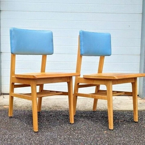 (2) GUNLOCKE Mid Century Cafe Dining Chairs McCobb Thonet Nagano styled ~ a pair Cover