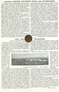 TOURS, CENTRE D' ETUDES POUR ETRANGER / ADP PAR GEORGES COLLON / SPORTS 1923 - Imagen 1 de 1