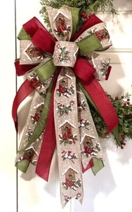 10" HANDMADE BOW BIRDHOUSE WIRED RIBBON for WREATH LANTERN GARLAND # 20 B rb - Picture 1 of 5