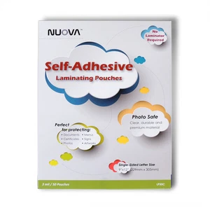 Nuova Premium Self-Adhesive Laminating Pouches, 9in X 12in, Single Side, 50-Pack - Picture 1 of 5