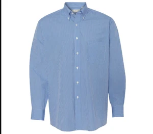 VAN HEUSEN Men's Gingham Check Long Sleeve Dress Check Shirt, Periwinkle NEW NWT - Picture 1 of 6