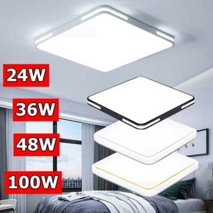 Modern Square LED Ceiling Light Panel Down Lights Bathroom Kitchen Bedroom Lamp - Picture 1 of 25