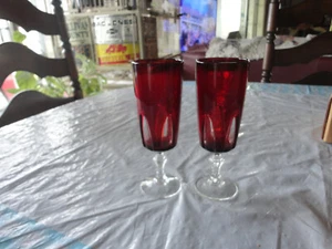 Arcoroc Luminarc Cristil D'Arques ruby red Gothic 6" parfeits (2) - Picture 1 of 1