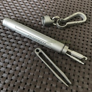 EDC Outdoor Titanium TC4 Multi Tools Holder Toothpick Tweezers Earpick PTE-30