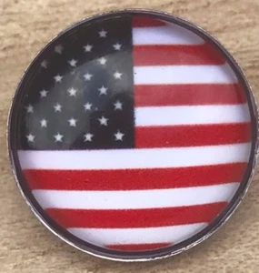 USA Flag Red White Blue Interchangeable Snap Button Noosa 18mm for snap jewelry  - Picture 1 of 2