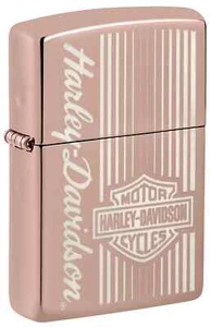 ZIPPO  HARLEY DAVIDSON Lighter ROSE GOLD 48992 STRIPES Logo MOTORCYCLE New - Picture 1 of 1