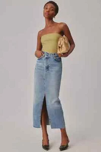 NWOT $168 Reformation Nila Long Denim Skirt 25 - Picture 1 of 7