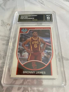 BRONNY JAMES USC 2023 BOWMAN CROMO UNIV. '07 ESTILO R00KIE RC # 07B1 GRADO 10 - Imagen 1 de 2