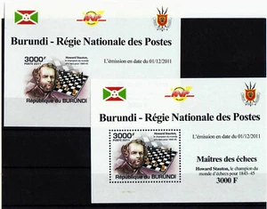 Burundi 2011 Chess stamps, Lux block, Perf & Imperf. - Picture 1 of 4