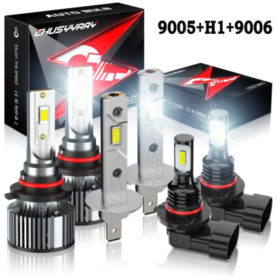 6x 9005 H1 9006 Faro LED Luz antiniebla alta/baja blanca para Saab 9-2X 2005 2006 Foto 1 de 4