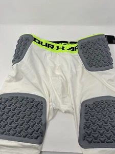 NEU Under Armour gepolsterte Fußballshorts Herren Heat Gear Kompression weiß XXL H1 - Bild 1 von 5