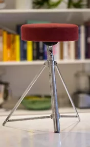 Vintage Premier Stool | chrome good | seat in red fabric | - Picture 1 of 12