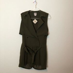 Haute Hippie Romper Fatigue Green Belted Military Army Sleeveless Small New NWT
