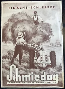 Prospekt Schmiedag Hansa 50 Einachs - Schlepper Traktor wie Holder um 1950 - Bild 1 von 2
