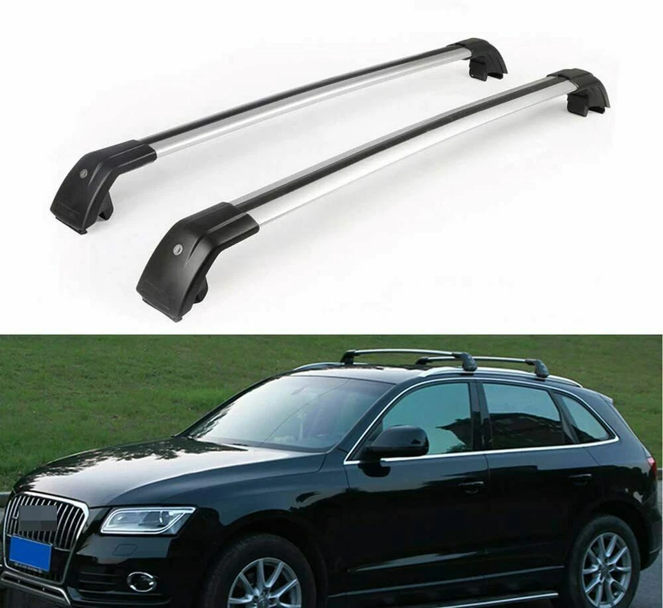 Barra transversal portaequipajes de techo de aluminio de 2 piezas apta para Audi Q5 2009-2017 Foto 1 de 4