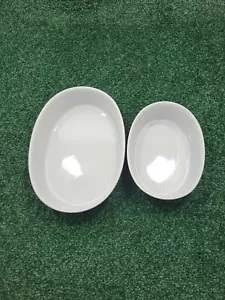 IKEA 189 44 ovale tiefweiße Schüsseln 12" & 9" Geschirr Servieren Menge 2 - Bild 1 von 19