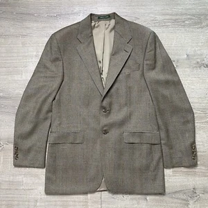 VTG Chaps Ralph Lauren Houndstooth Plaid Blazer Wool Cashmere Size 38 R - Picture 1 of 19