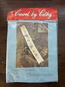 Crewel by Kathy Vintage Embroidery Kit Bell Pull Nature Flowers Birds Fruit NEW - Picture 1 of 4