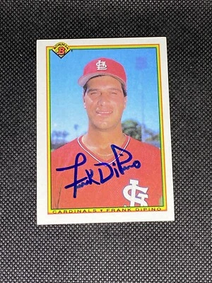Frank Dipino St. Louis Cardinals 1990 Bowman Signed Auto Card #187 ~ COA - Image 1 of 3