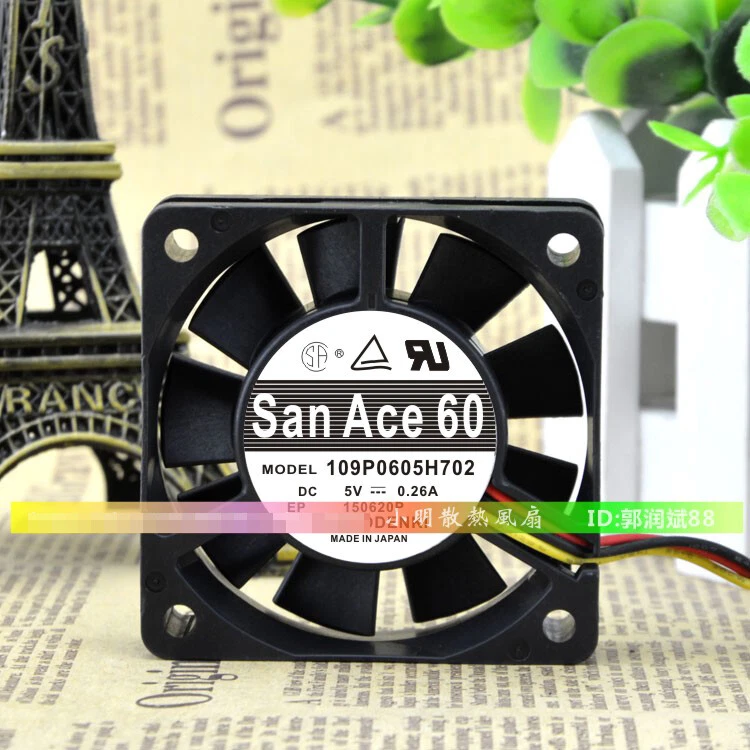 1 pcs SANYO san ace 60 109P0605H702 5V 0.26A 6015 6CM cooling fan - Image 1 of 1