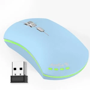 Wireless Mouse Rechargeable USB Optical Mouse LED Silent Dual Mode Bluetooth ... - Picture 1 of 7