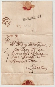 1762 LEICESTER PMK WRAPPER TO HENRY MONTAGUE BOUNTY OFFICE LONDON BISHOPMARK - Picture 1 of 2