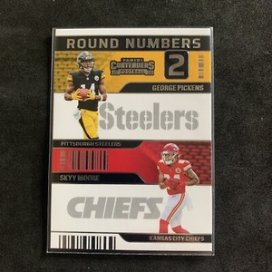 2022 Panini Contenders Round Numbers George Pickens / Skyy Moore RC Card RN-PM
